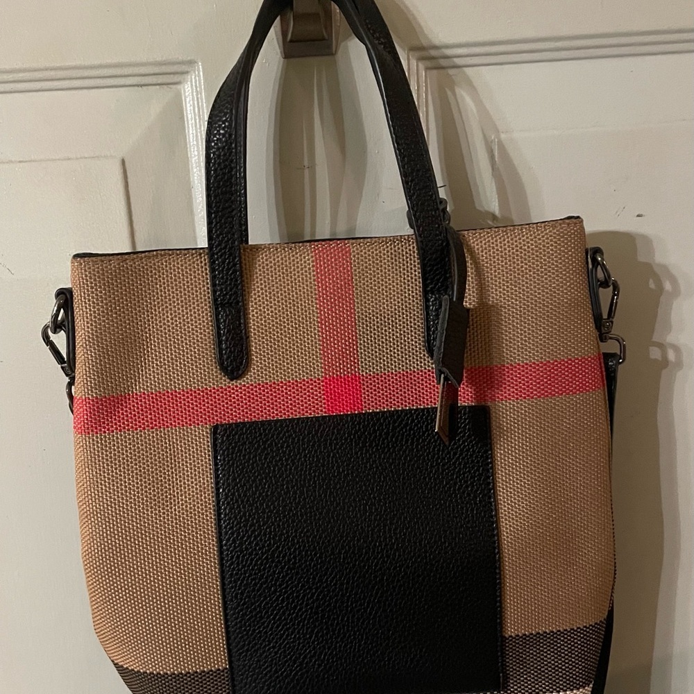 Stylish Black and Tan Tote Bag